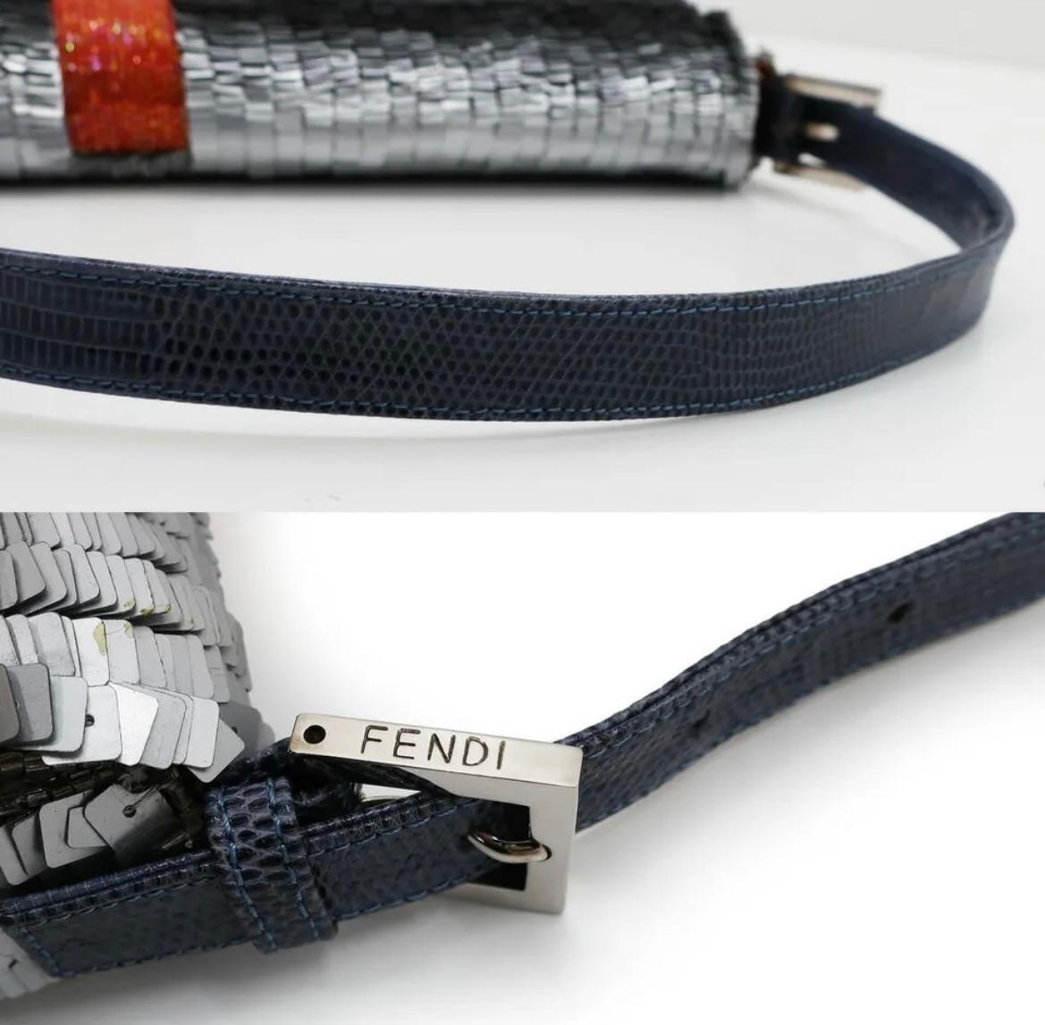 Silver Pleated Sequin Collectors Baguette