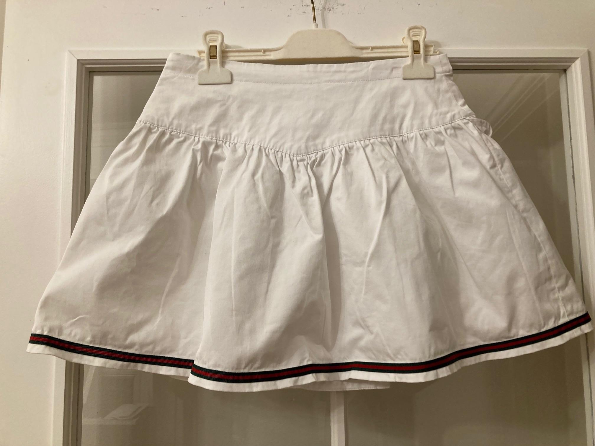 Kids 10A White Cotton Skirt
