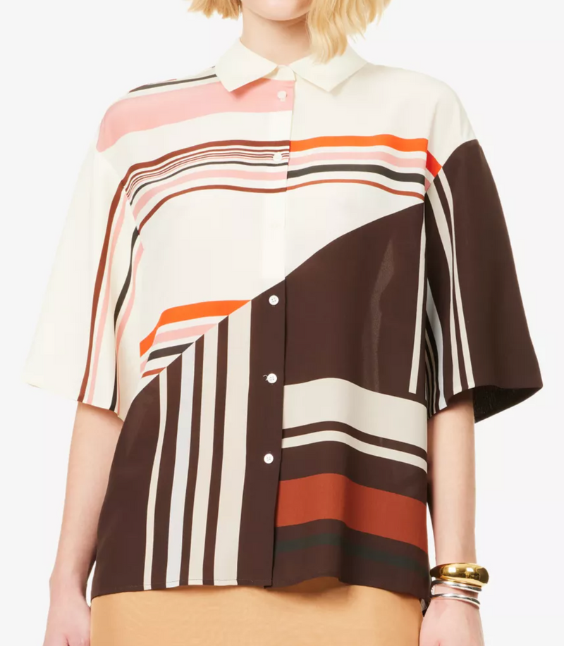 SIR Thistle Short-Sleeve Silk Shirt