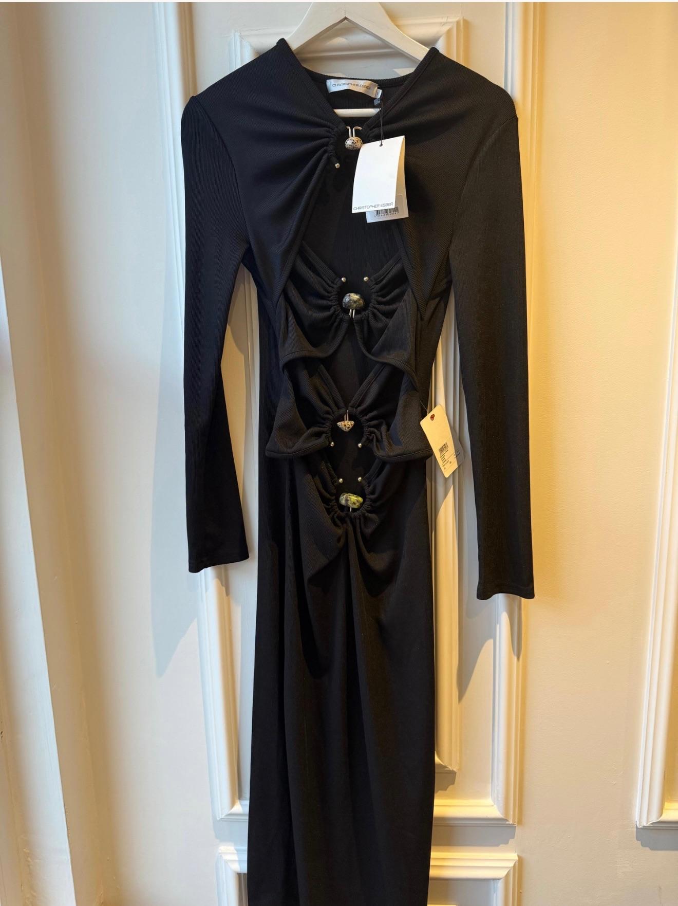 Christoper Esber Black Jersey Cut Out Dress