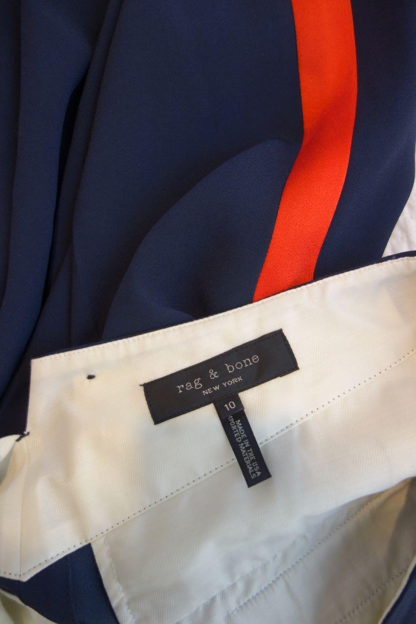 Navy Tailored Trousers with Red Side Stripe
