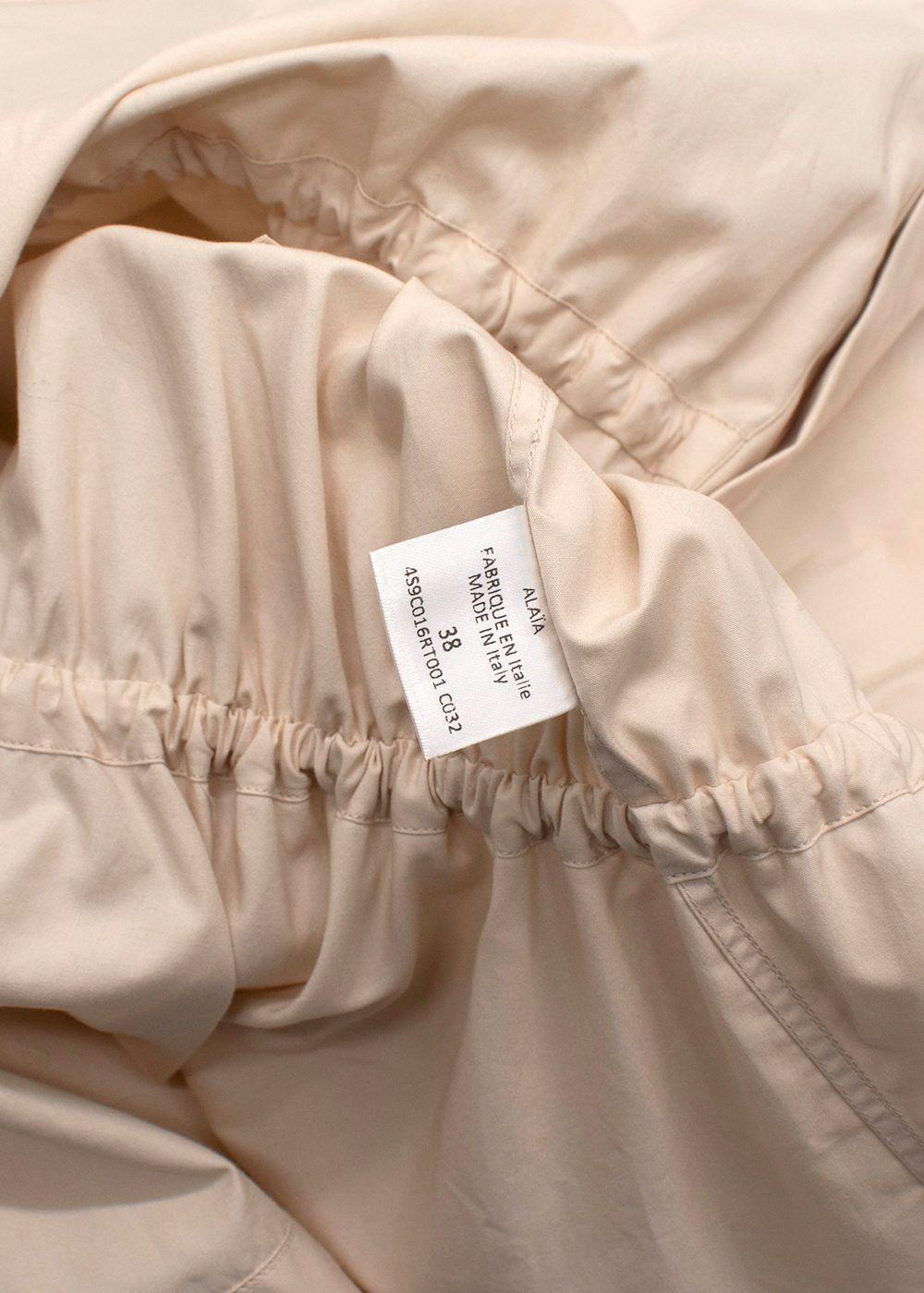 Alaia Beige Poplin Drawstring Waist Sleeveless Shirt