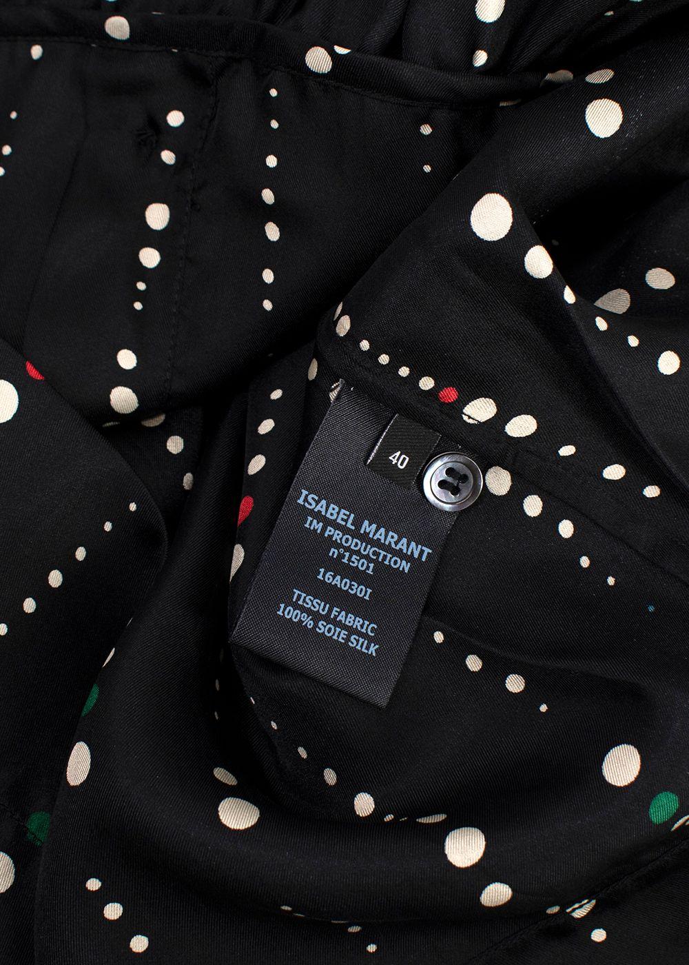 Isabel Marant Gemma Polka Dot Black Silk Blouse