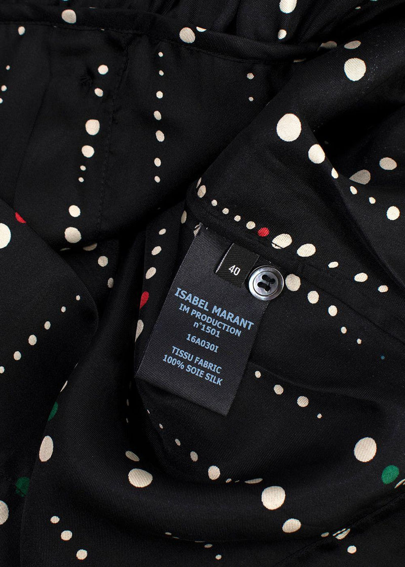 Isabel Marant Gemma Polka Dot Black Silk Blouse