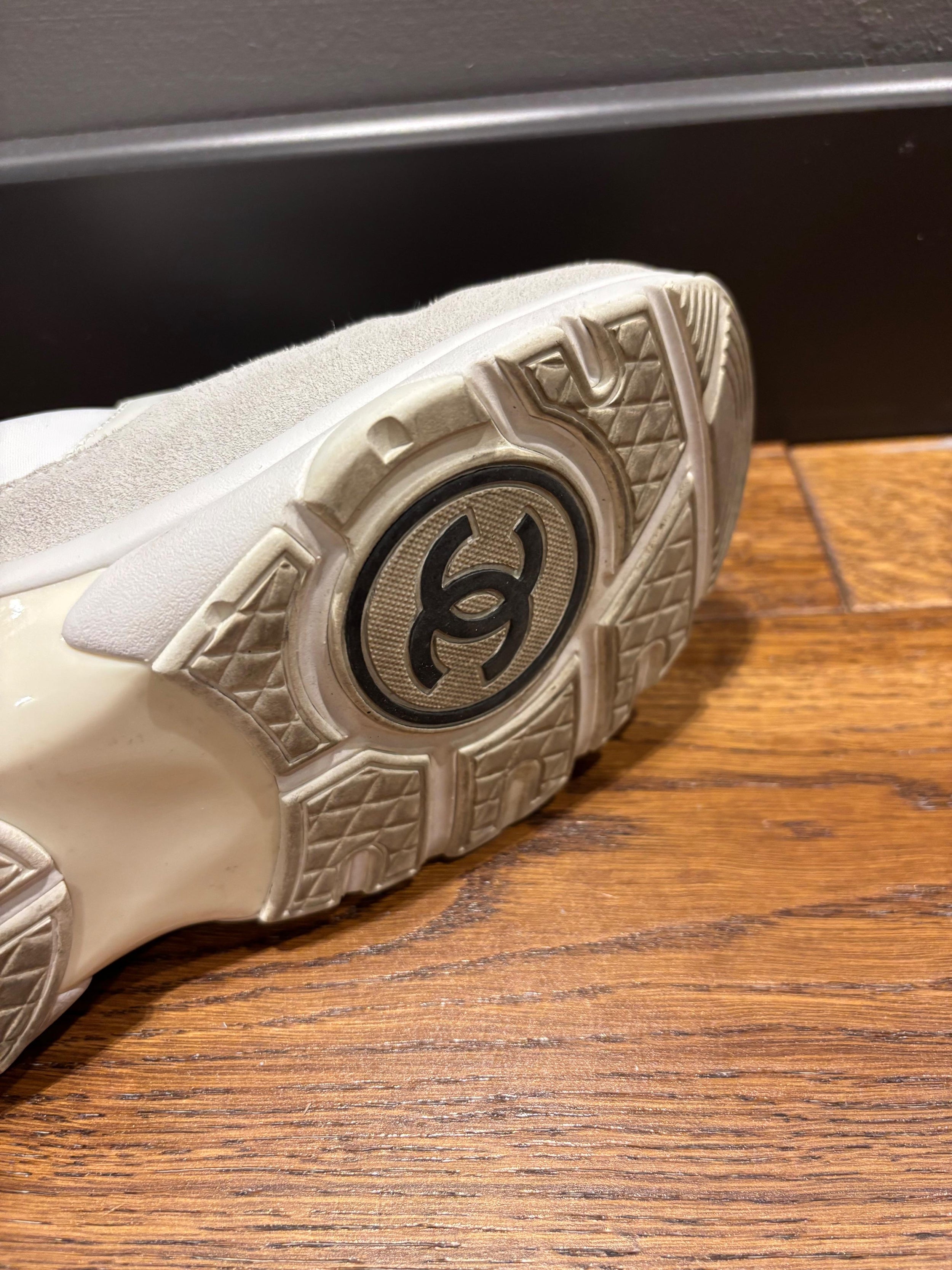 Chanel White CC Trainers
