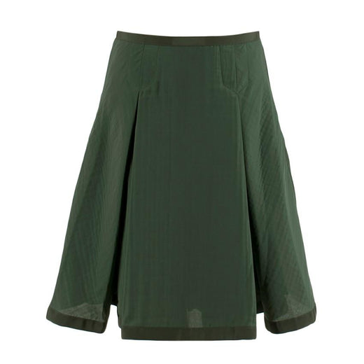 Sacai Luck Green Flared Pleated Skirt