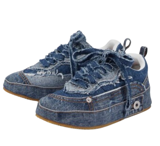 Deconstructed Denim Sneakers