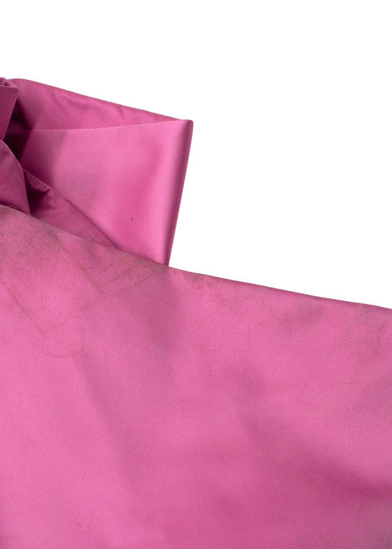 Lanvin Pink Satin Mini Dress with Train Detail