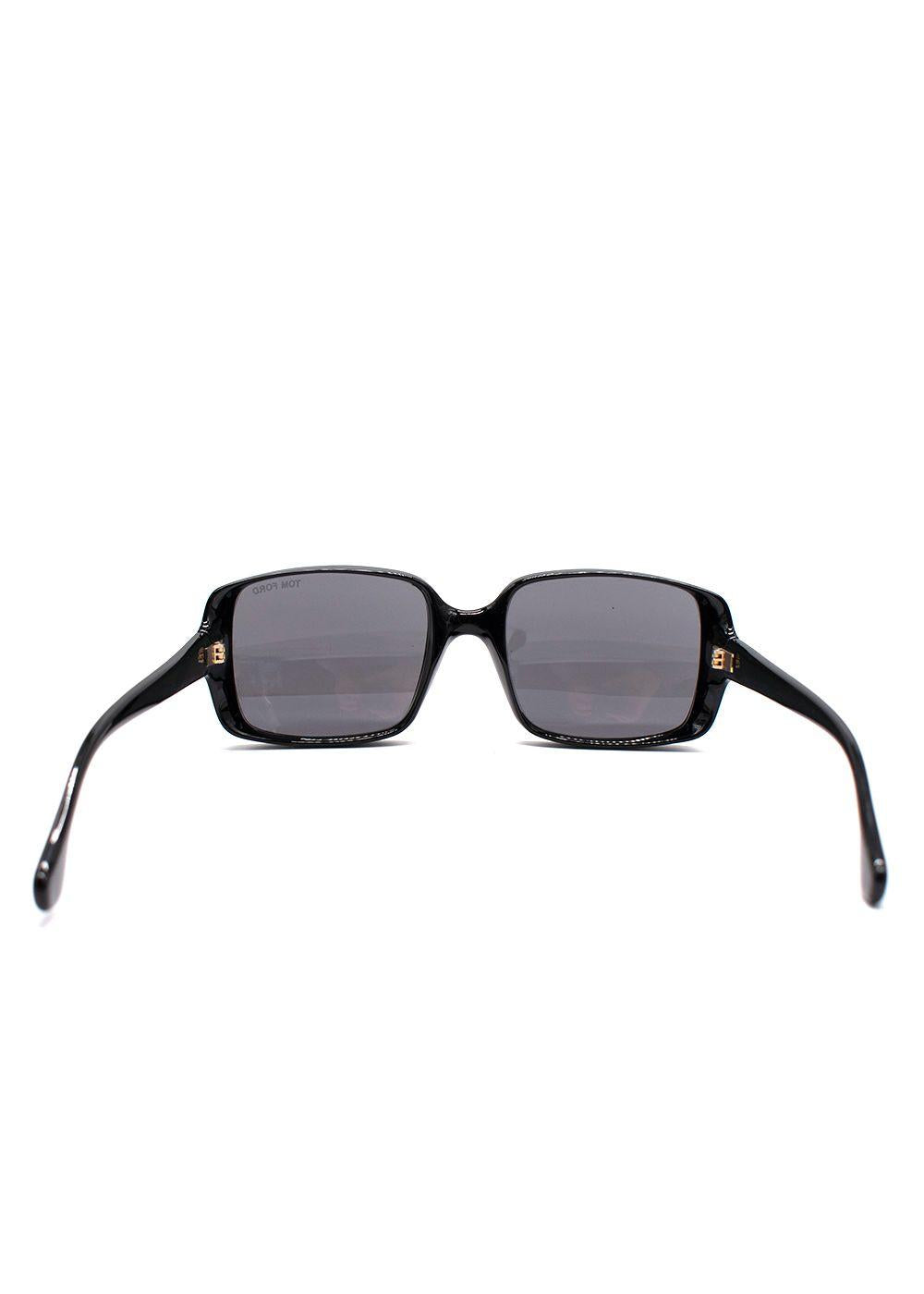 Tom Ford Black Kaya Square-Frame Sunglasses