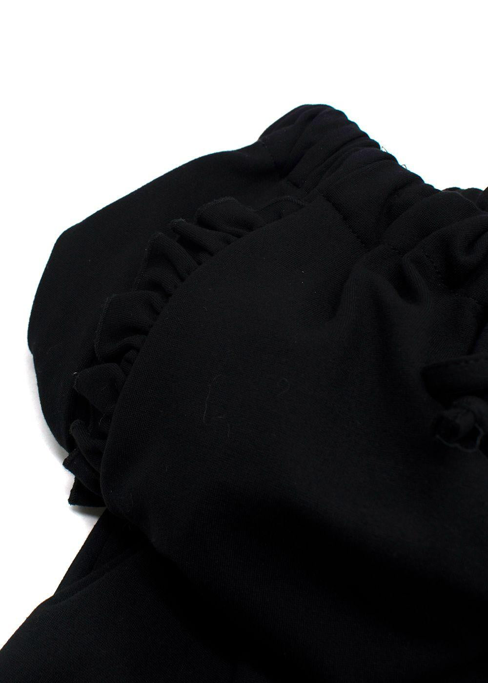 Simone Rocha Black Frill Detail Cuffed Joggers