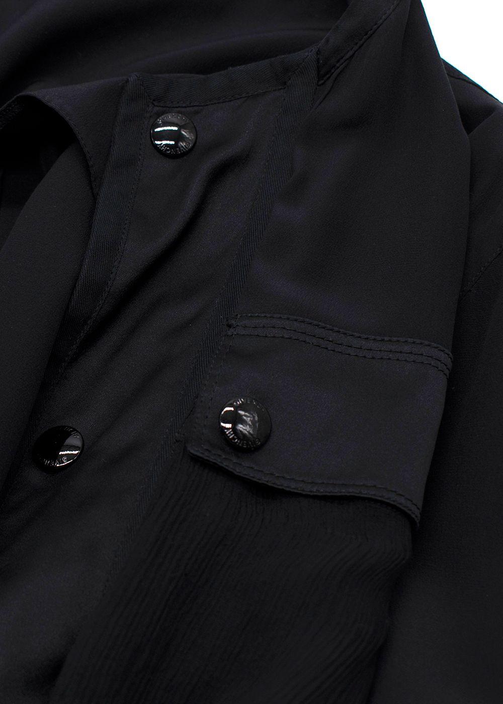 Givenchy Black  Belted  Silk Blend Utility Jacket
