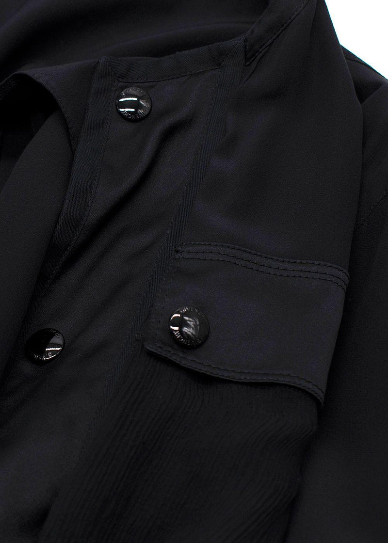 Givenchy Black  Belted  Silk Blend Utility Jacket