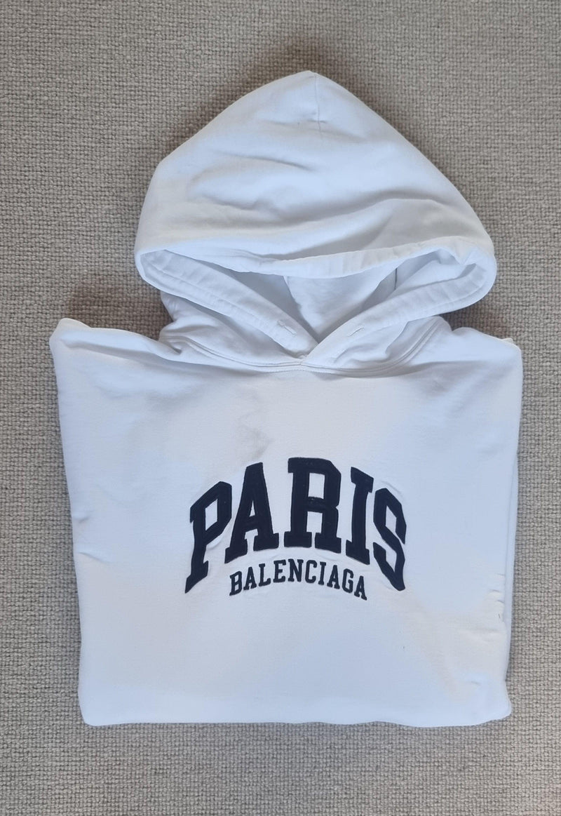 Balenciaga White Cotton Hoodie