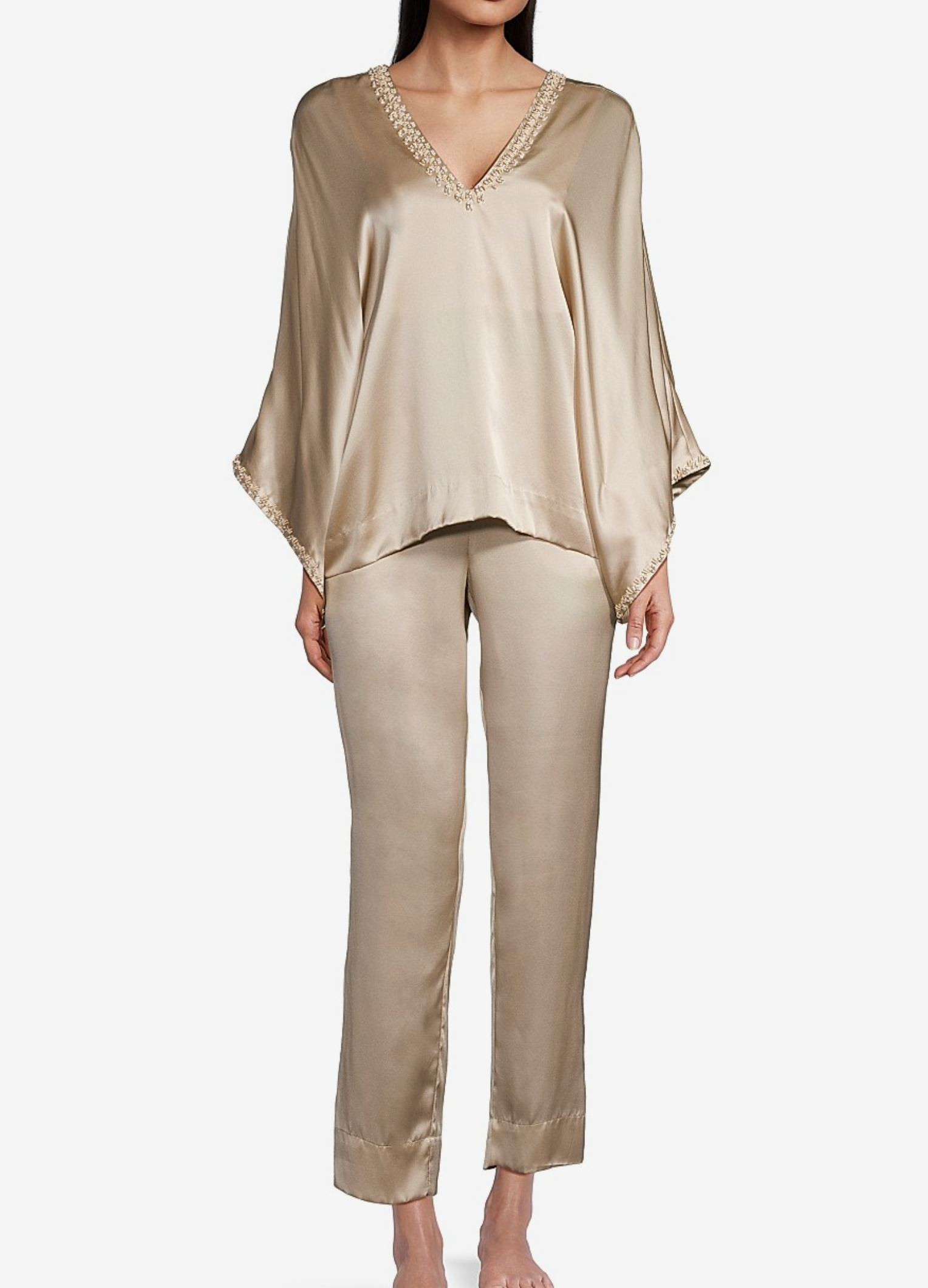 Natori Key Essentials Silk Two-Piece Pajama Set