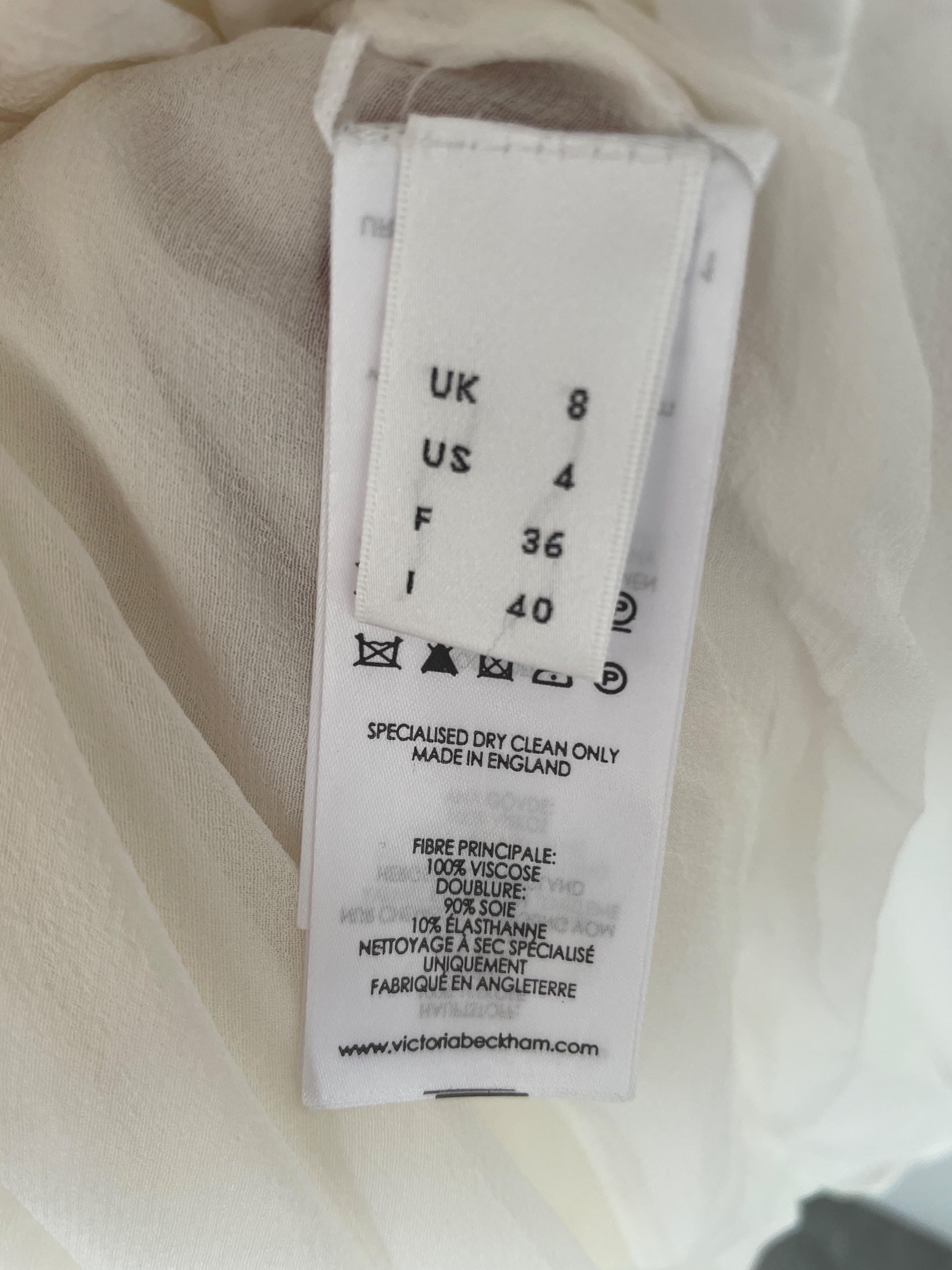 Victoria Beckham White Jacquard Cowl Neck Maxi Dress