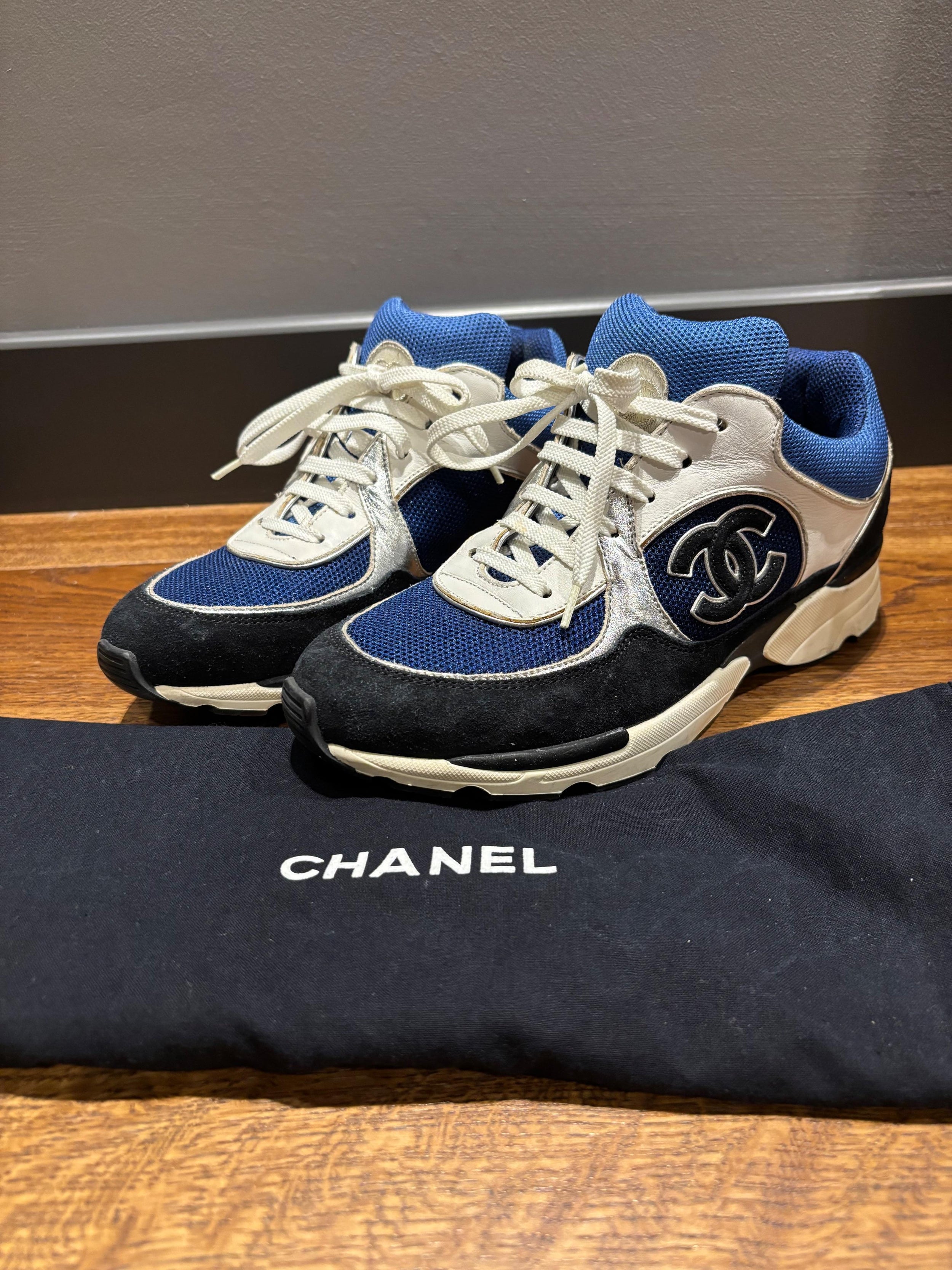Chanel Blue CC Trainers