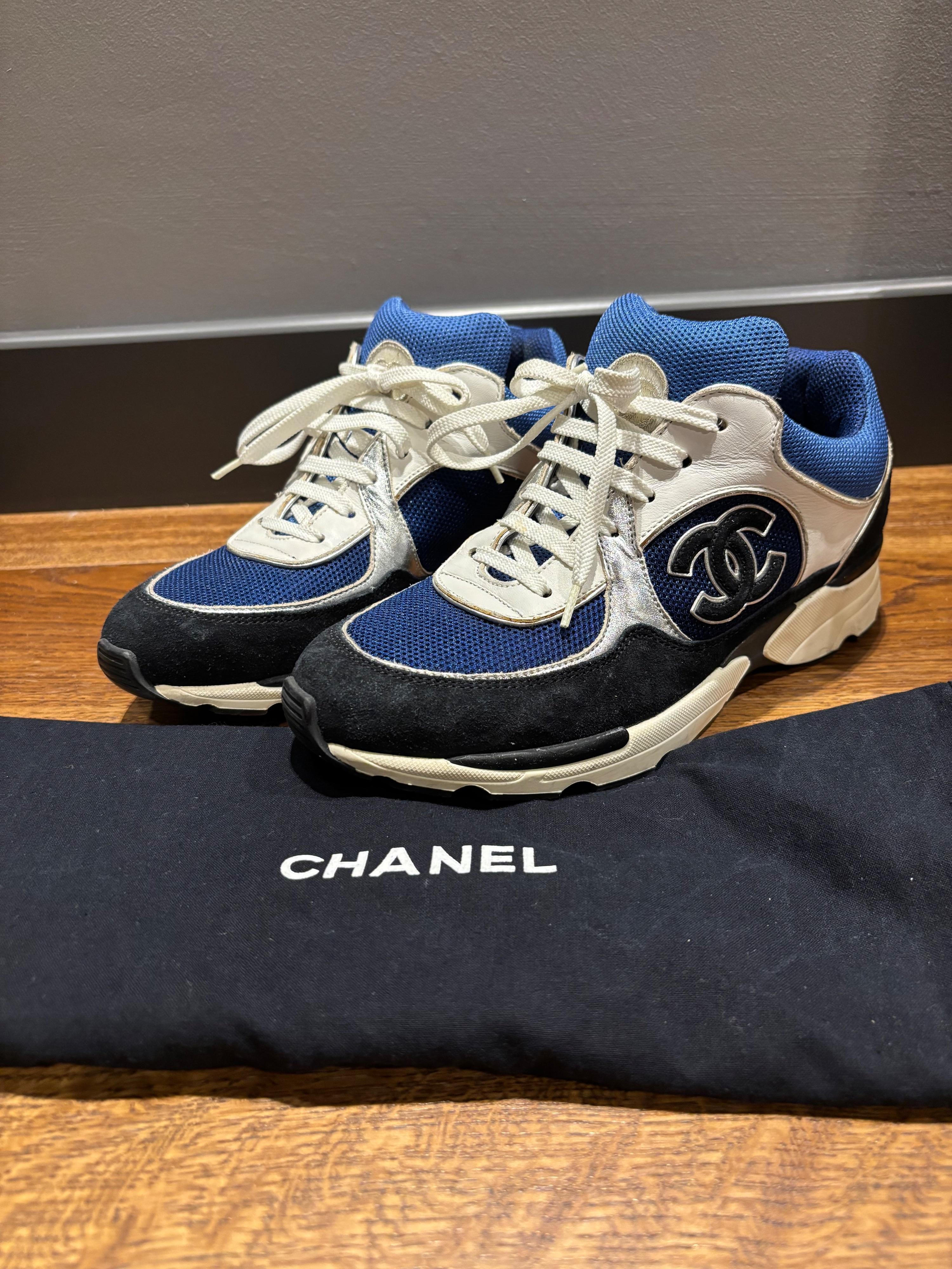 Chanel Blue CC Trainers