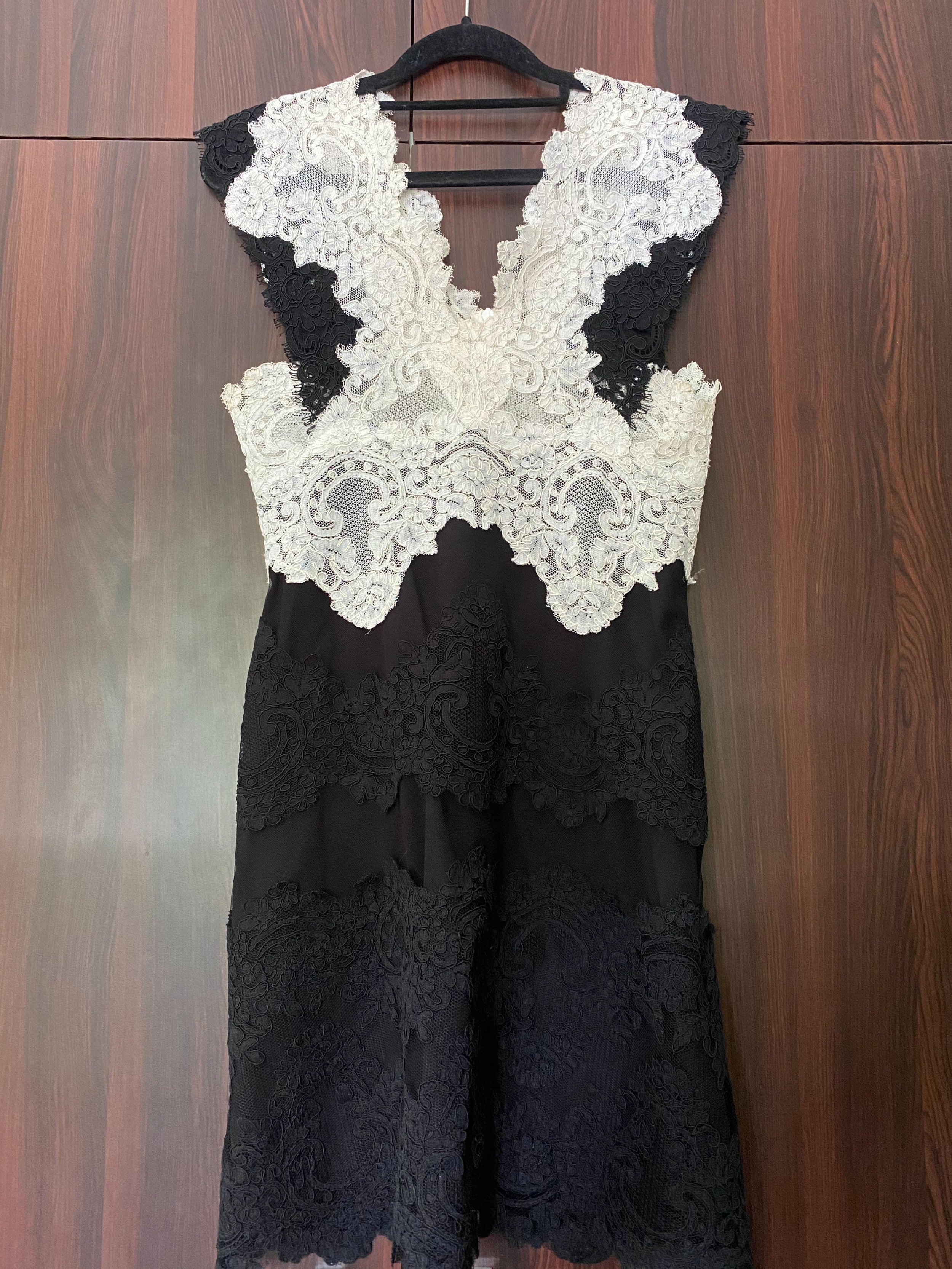 Black & White Lace Butterfly Dress