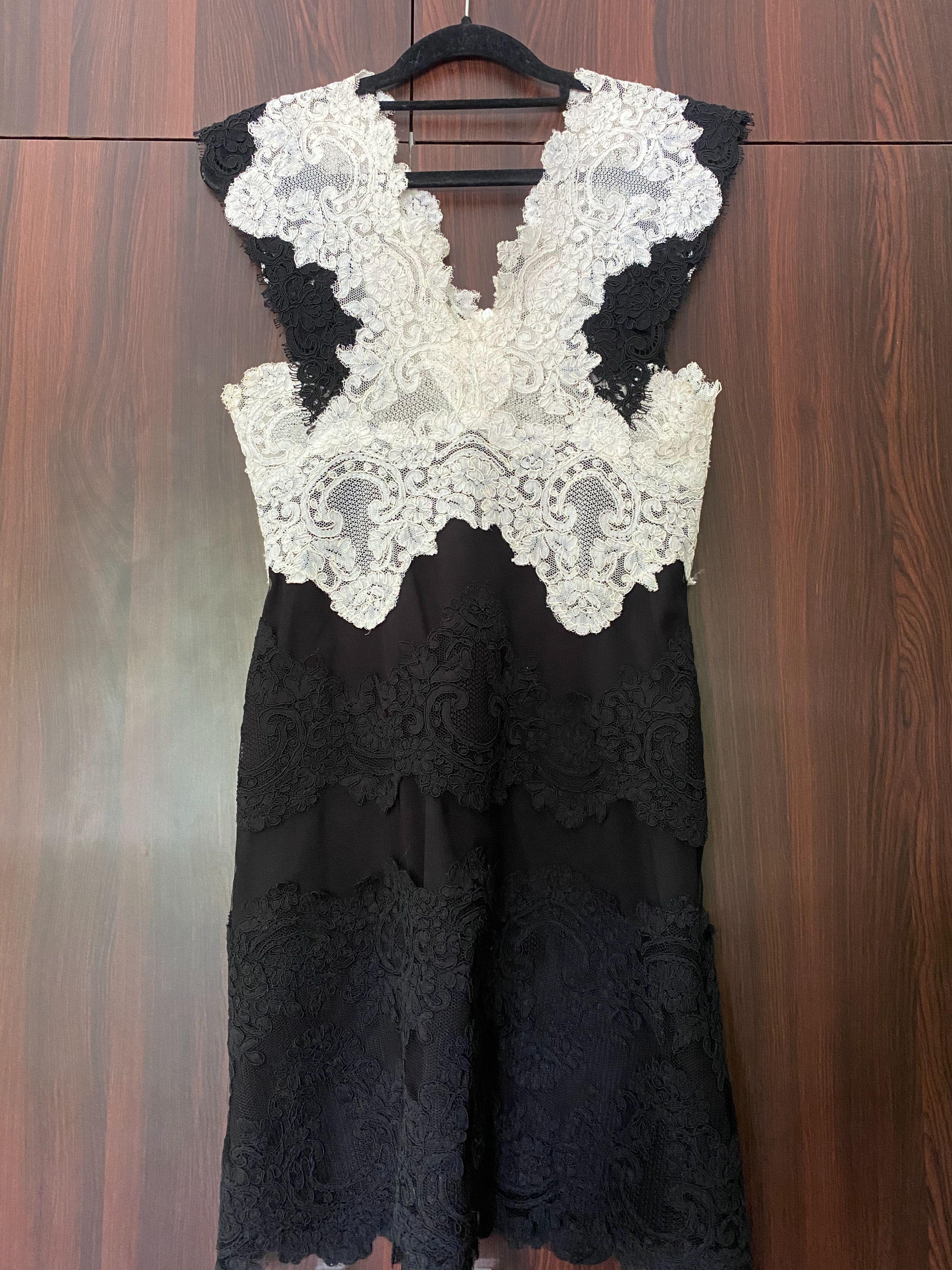 Black & White Lace Butterfly Dress