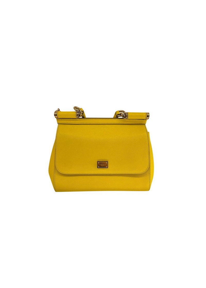 Yellow leather Sicily bag