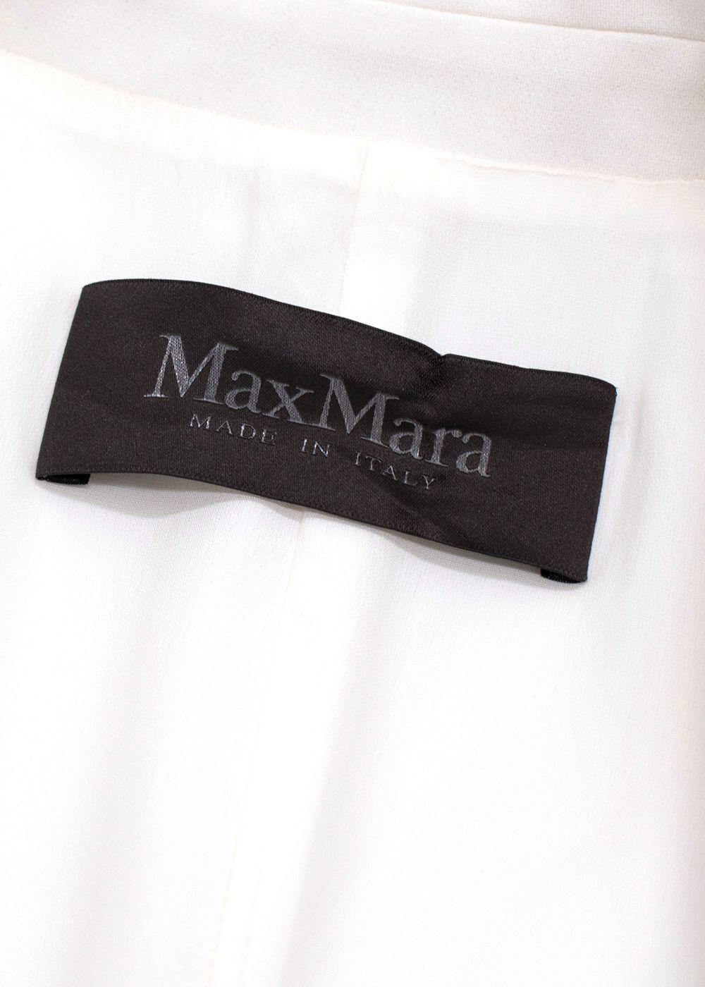 MaxMara White Blazer Dress With Fringe Trim Detail
