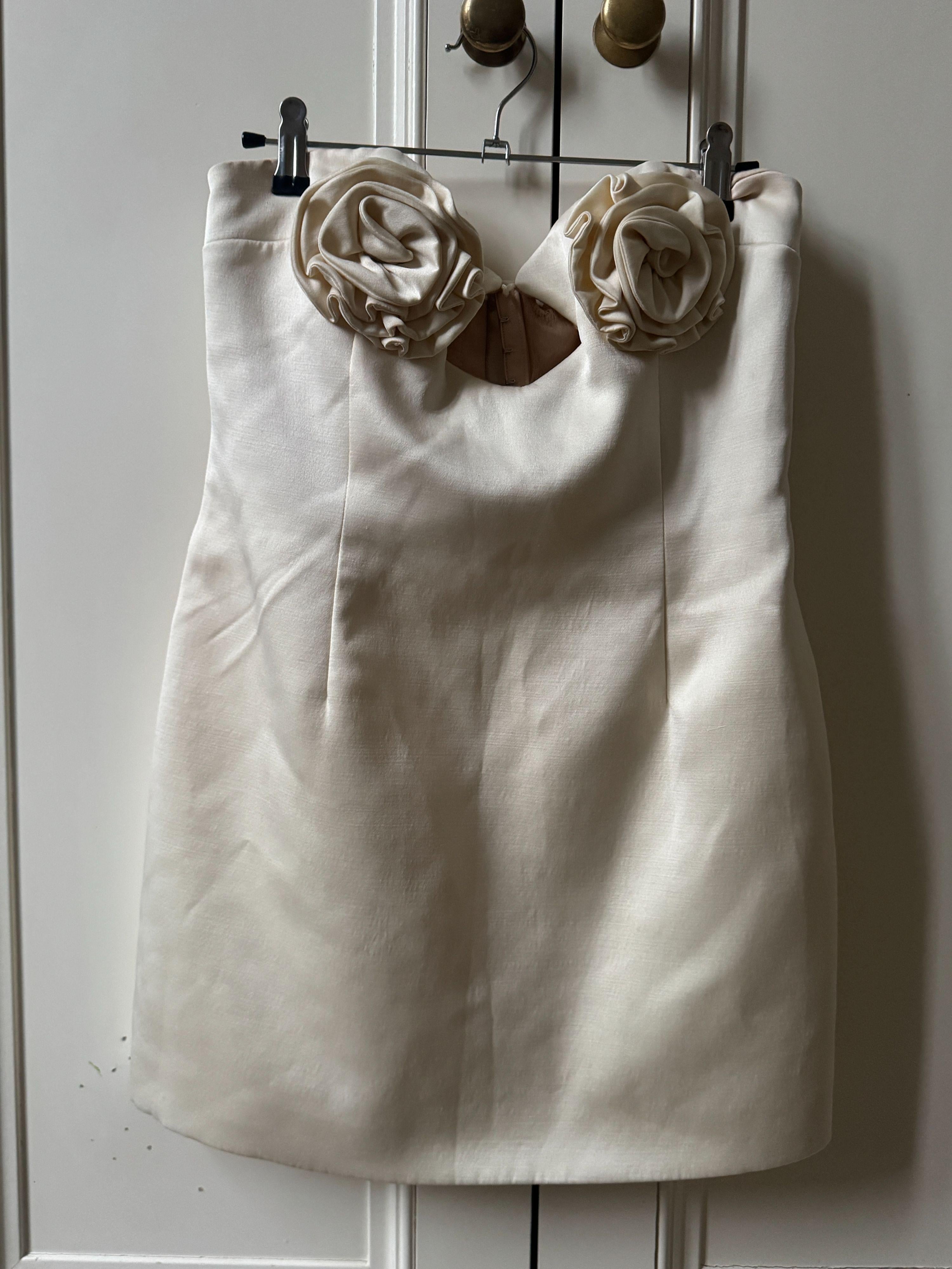 Magda Butrym Cream Floral Applique Min Dressi