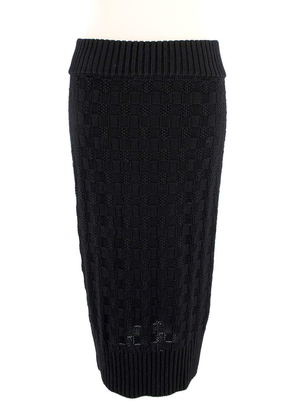 Altuzarra Black Knitted Button Down Midi Skirt