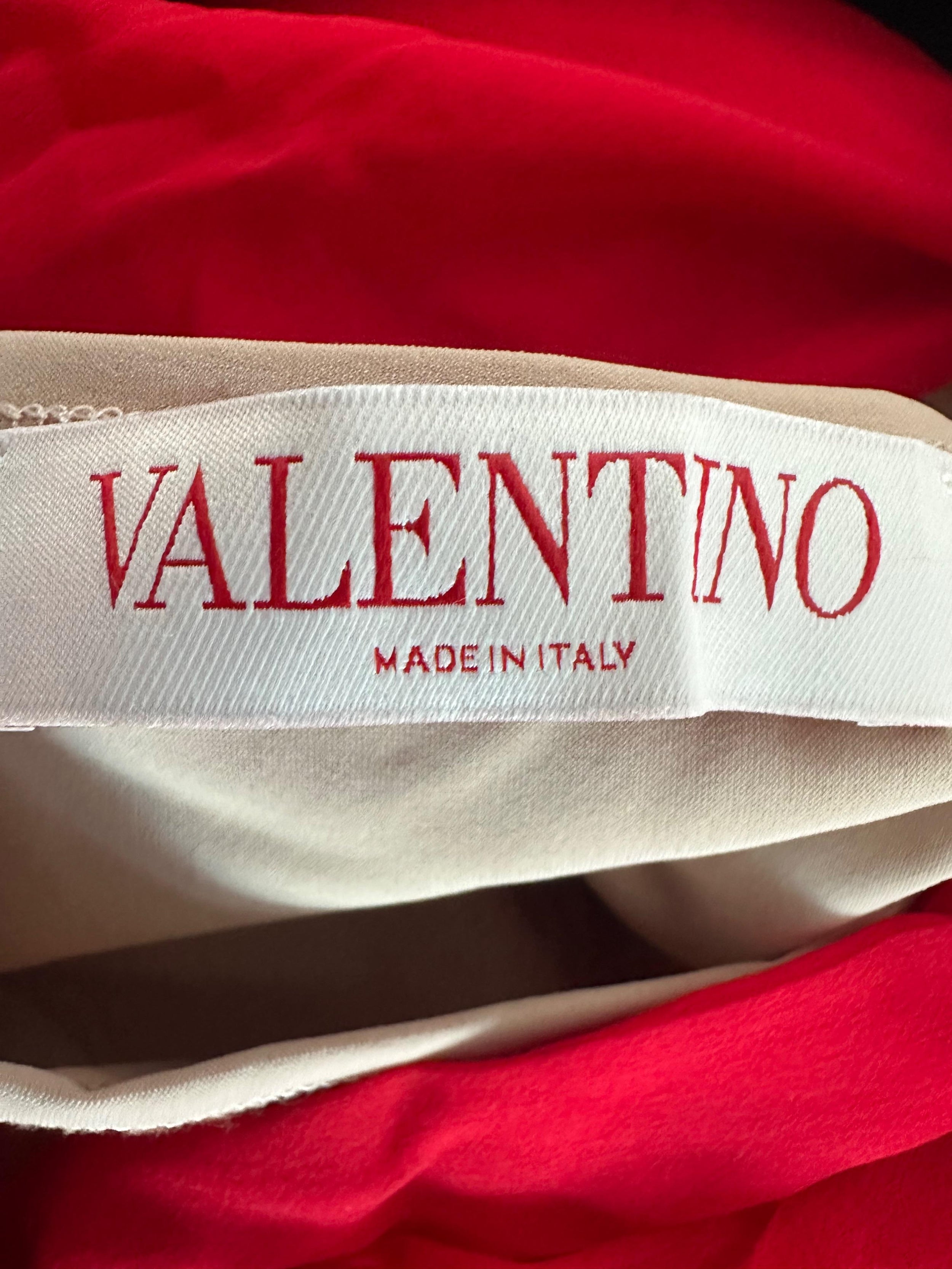 Valentino Red Ruffled Chiffon Mini Dress