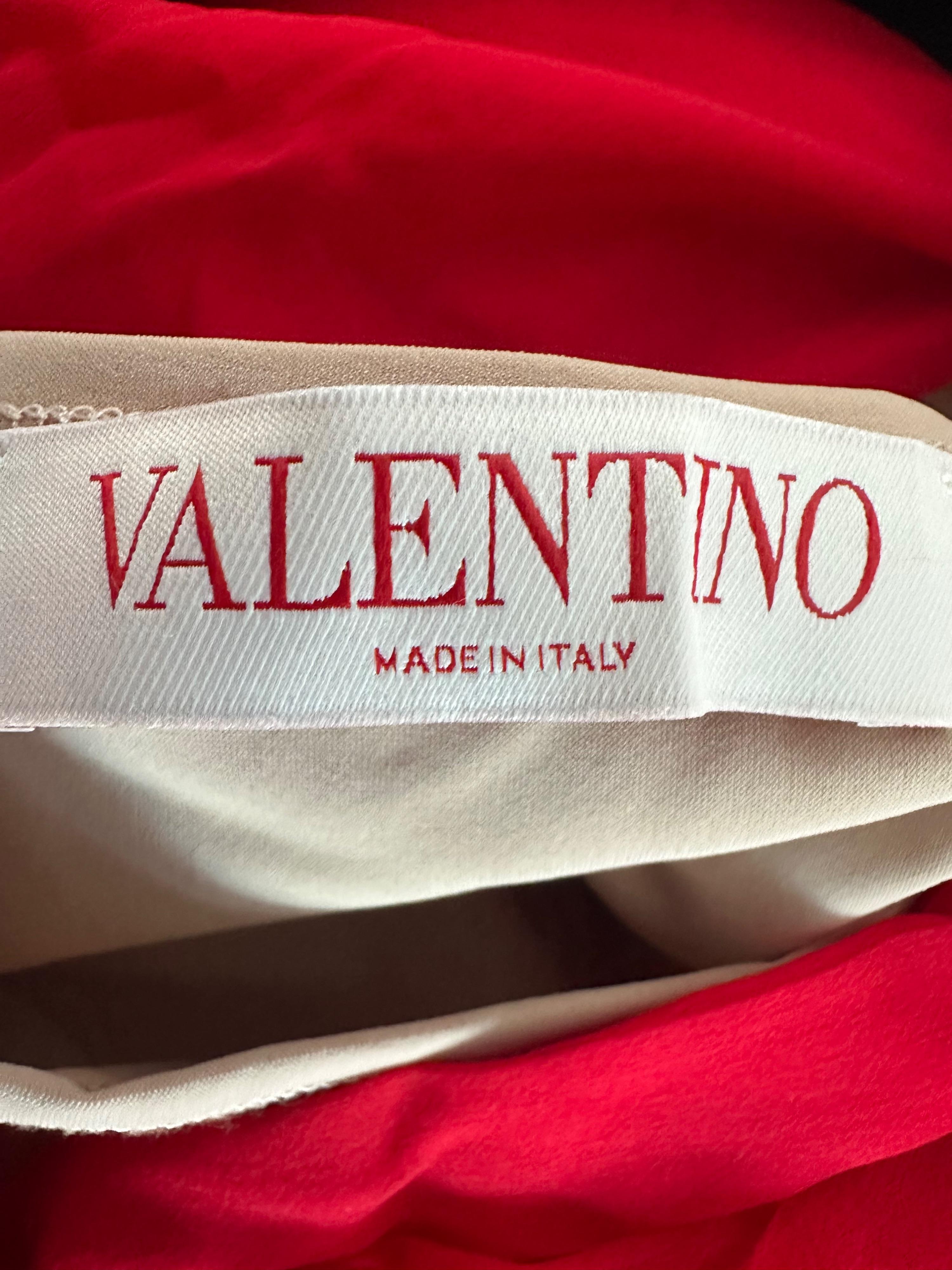 Valentino Red Ruffled Chiffon Mini Dress