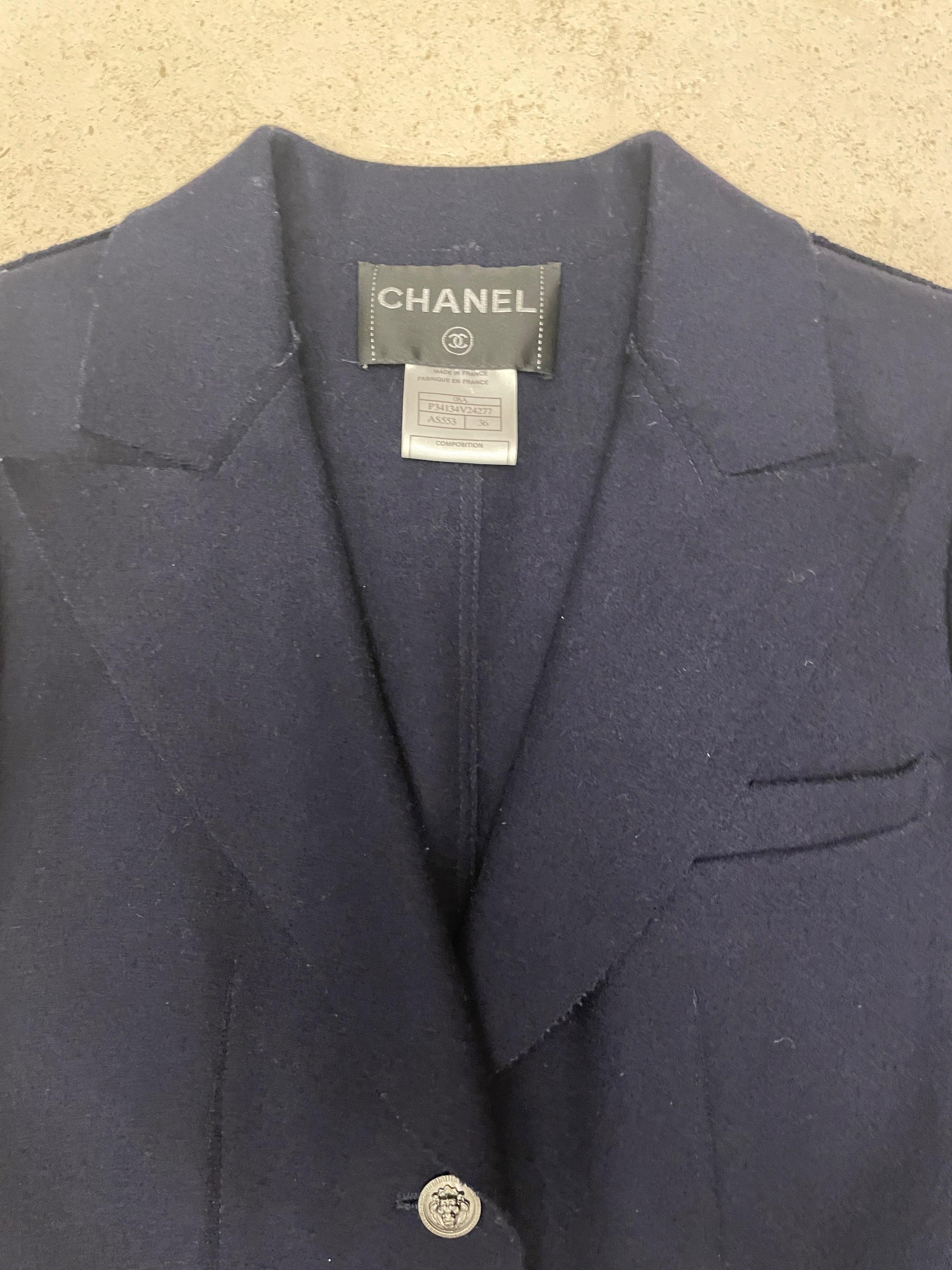 Navy Blue Classic Wool Blazer