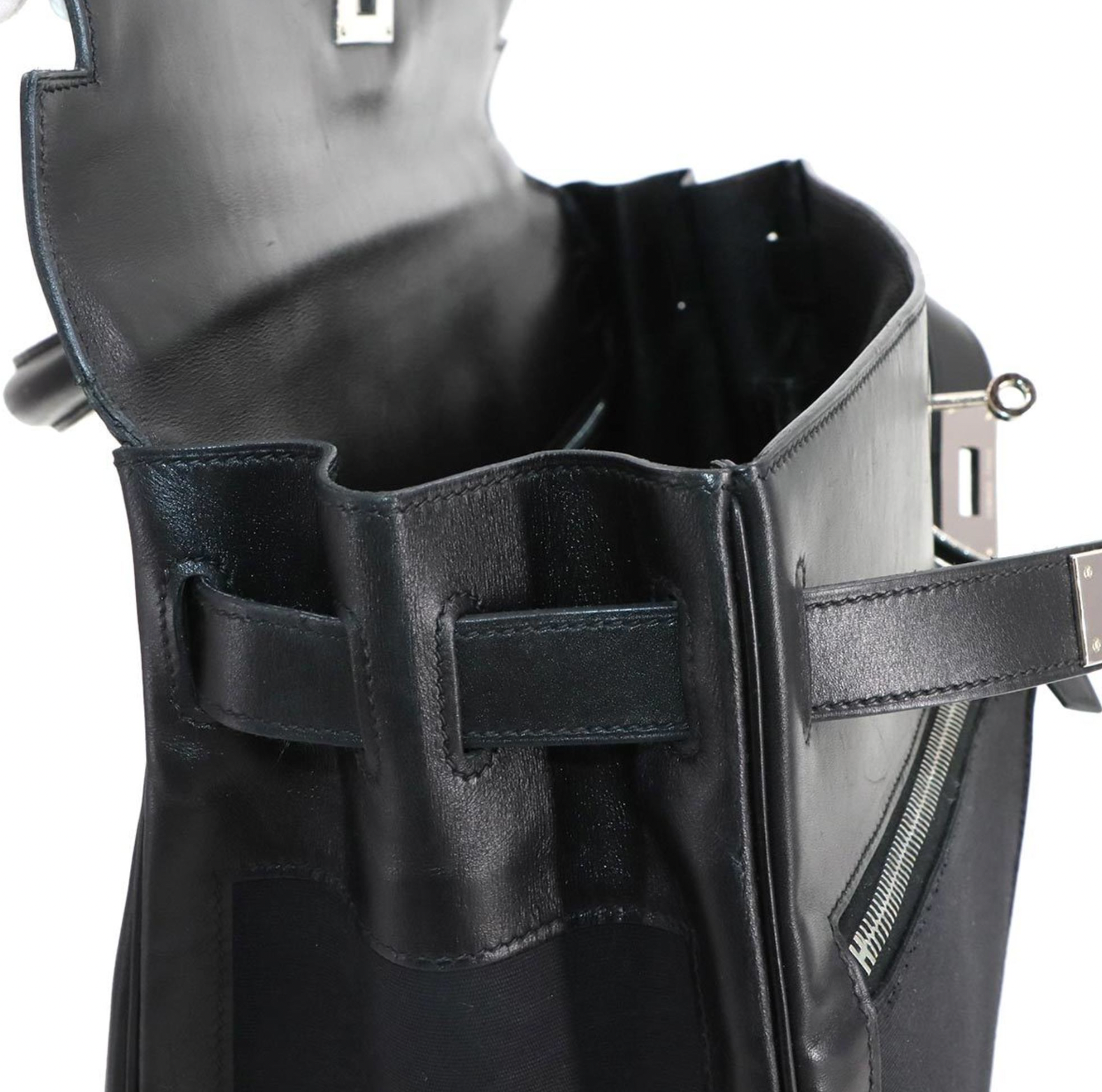 Hermès Black Kelly Lakis 40 With Silver Hardware