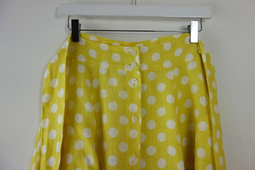 Lisa Marie Fernandez Yellow Linen A-Line Midi Skirt
