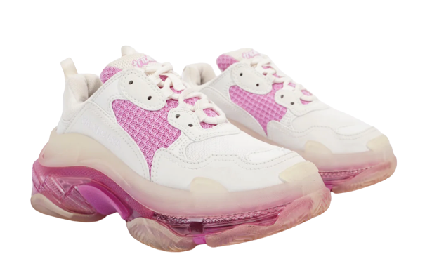 Balenciaga Pink and White Triple S Trainers