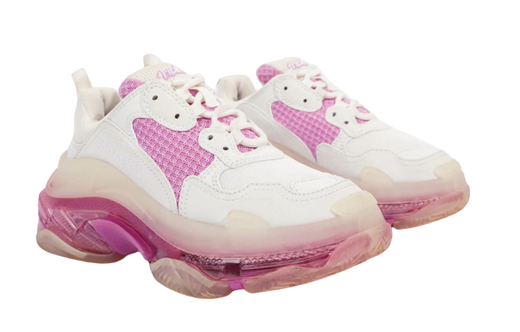 Balenciaga Pink and White Triple S Trainers