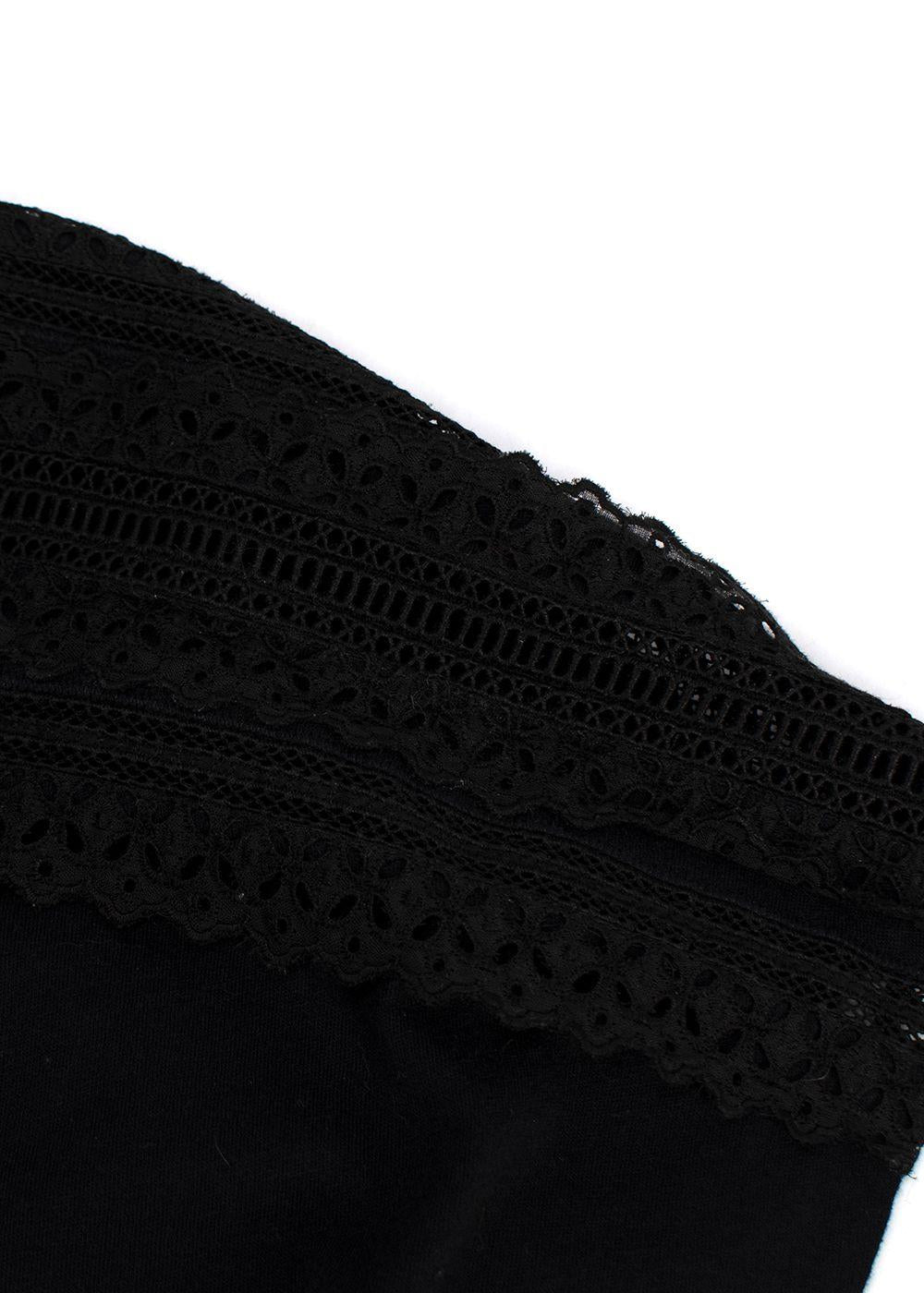 Saint Laurent Black Lace Embroidered T-Shirt