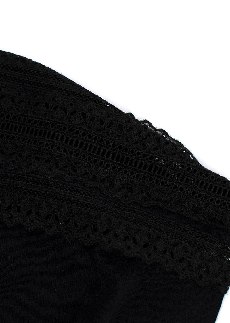 Saint Laurent Black Lace Embroidered T-Shirt