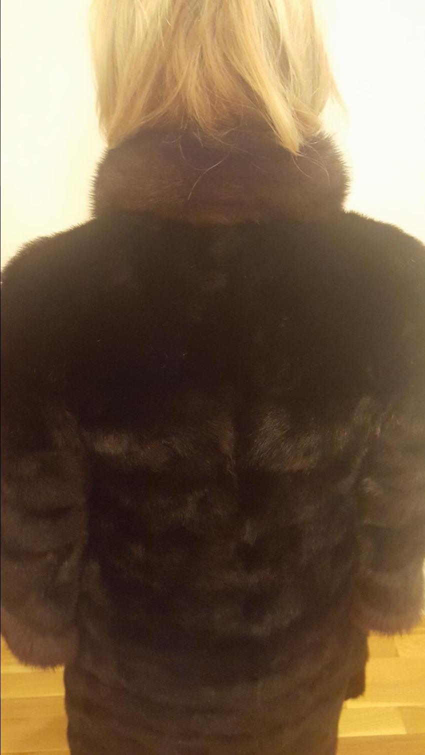 Bespoke sheared Mink coat with sable collar and cuffs