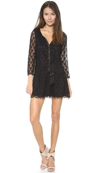 Misa/T-Bags Los Angeles Black Crochet Mini Dress