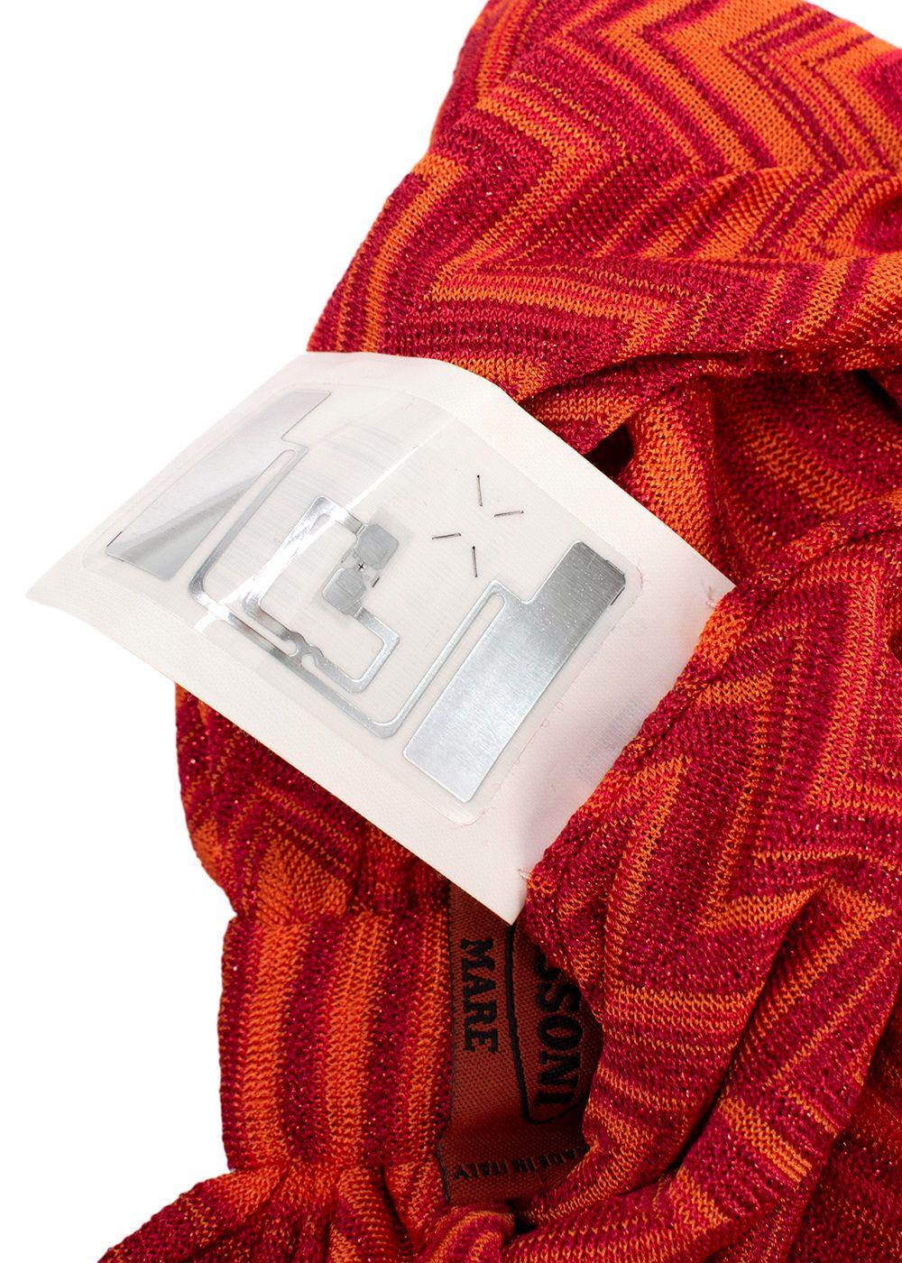 Missoni Red and Orange Glitter Knit Turban