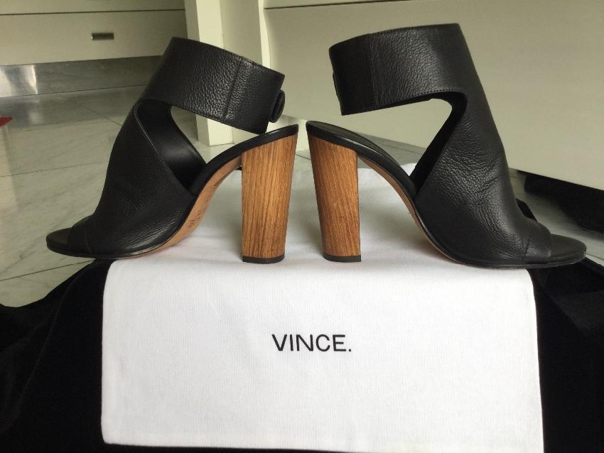 Vince Addie Leather Peep-Toe Booties