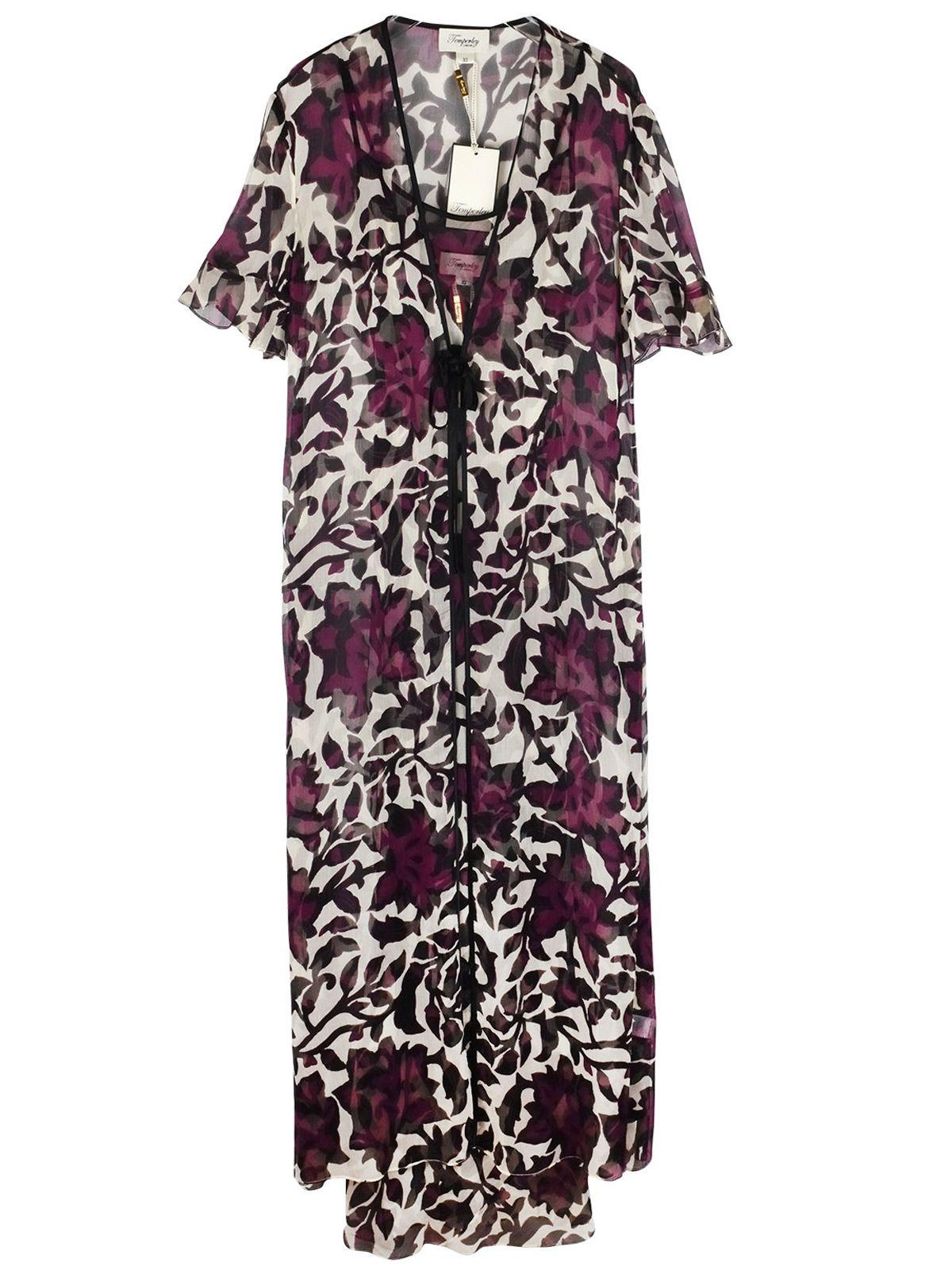 Sheer floral Silk chiffon Robe