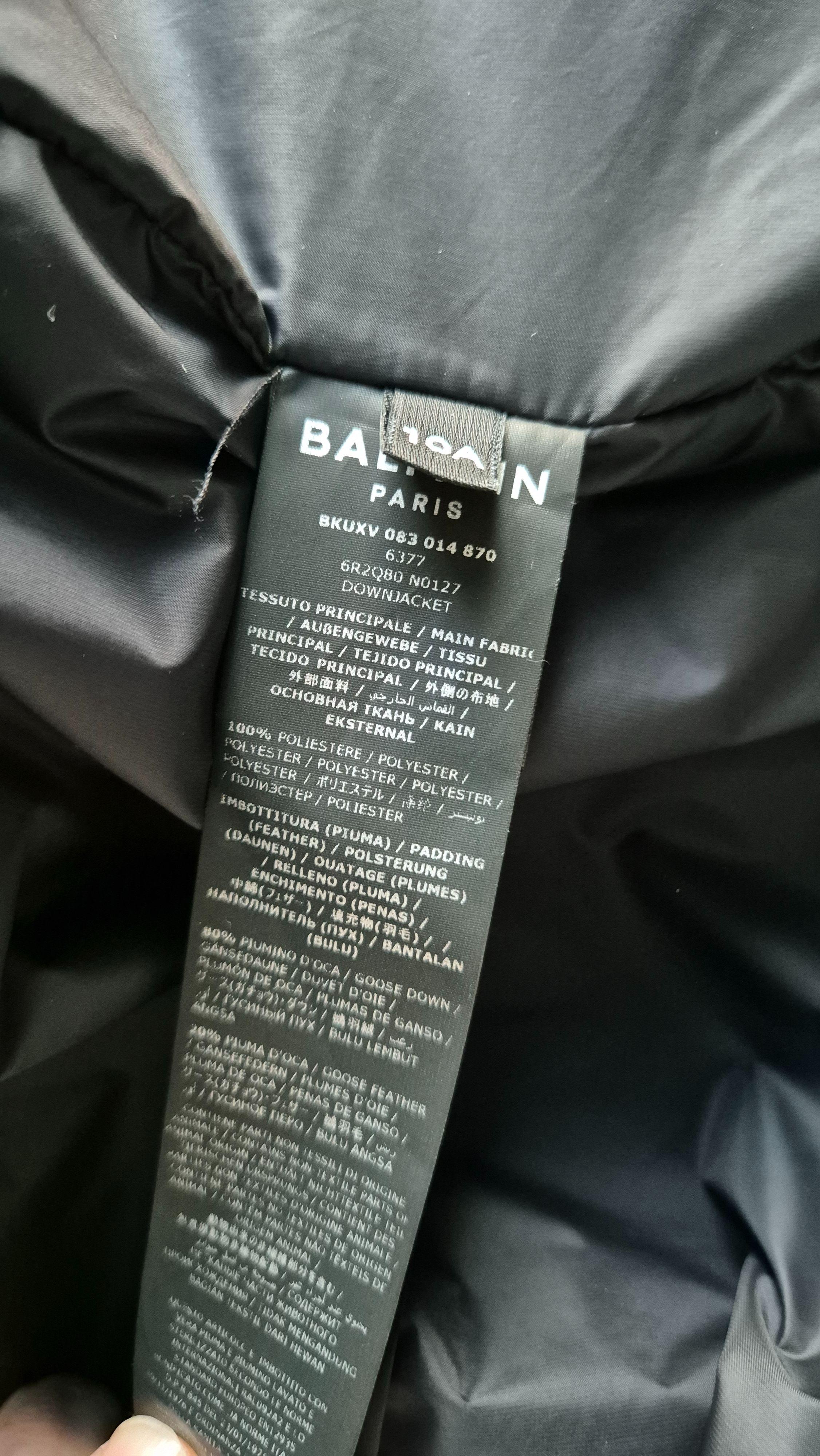 Balmain Black Logo Puffer Coat