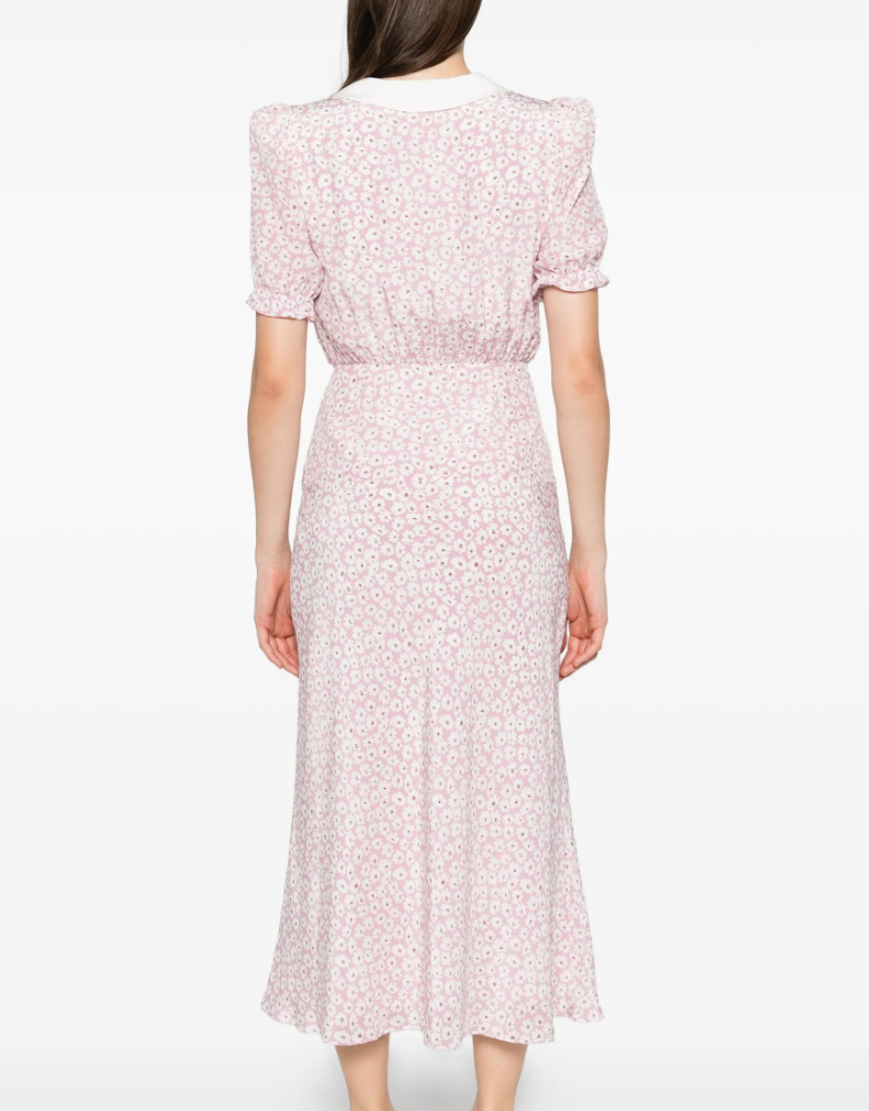 Alessandra Rich Floral Print Midi Dress