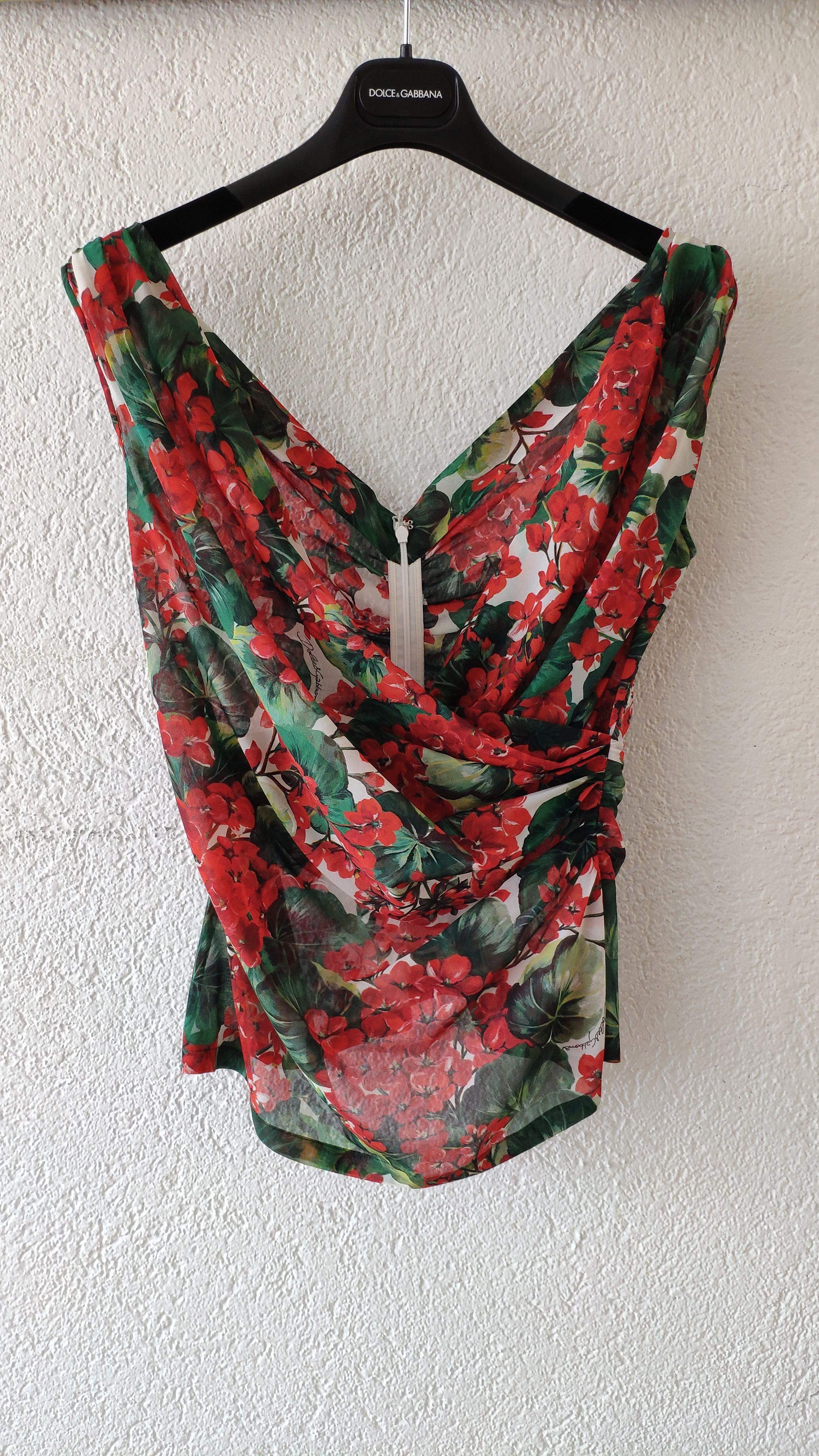 Red Geranium Printed Draped Chiffon Top