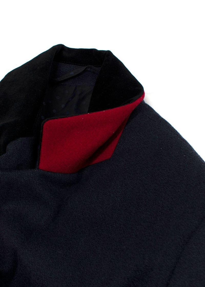 New & Lingwood x Alex Eagle Navy  Single Breasted Longline Coat