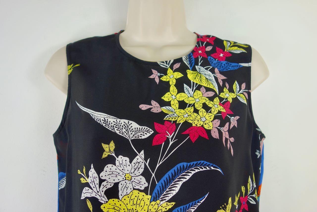 Multicolour silk sleeveless top