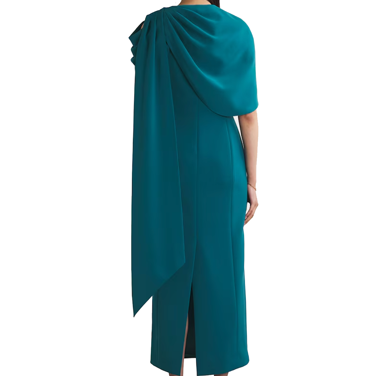 Huishan Zhang Embellished Isolde Fitted Cape Gown