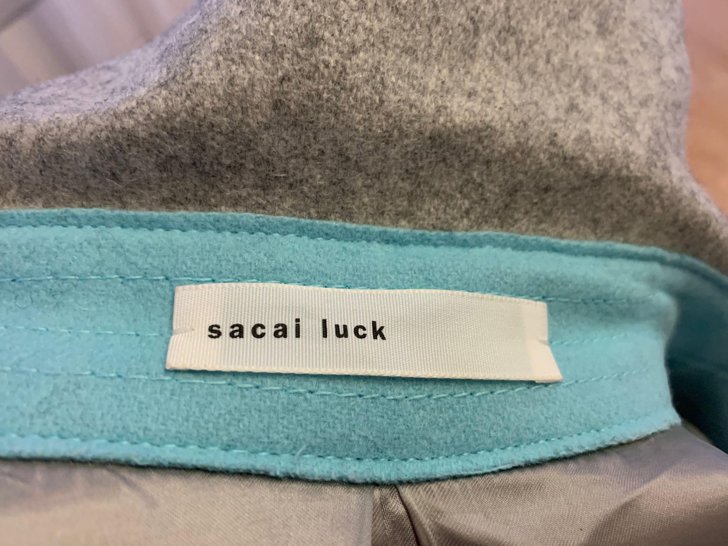 Sacai Soft Grey Wool Blend Trench Coat