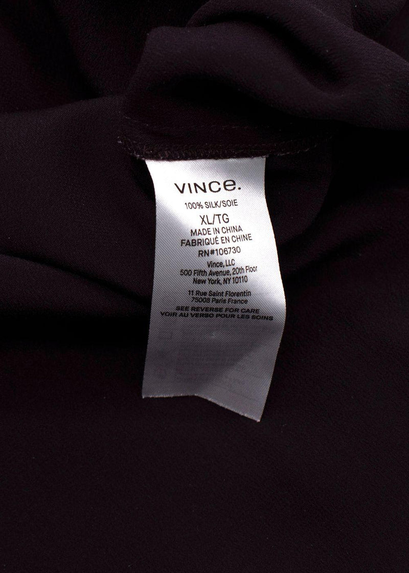 Vince Burgundy Silk Blouse