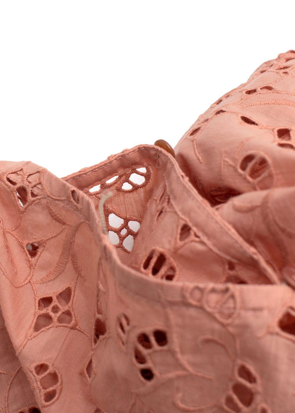 Stella McCartney Salmon Pink Broidere Anglais Blouse